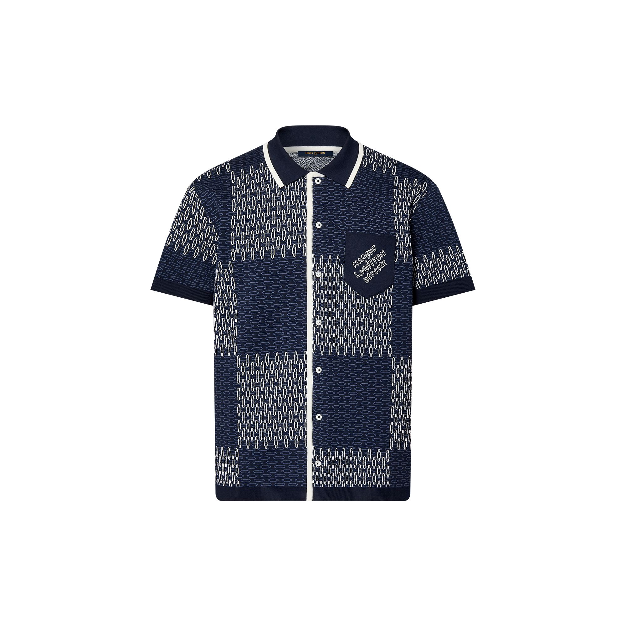 Damier Jacquard Short-Sleeved Cotton Jersey Shirt - Ready-to